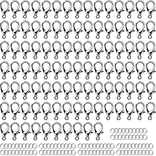 100Stk Karabinerverschlüsse Kettenverschluss mit 100 Biegering Schmuckverschlüsse Karabinerverschluss Silber Ketten Verschlüsse für Halskette Herstellung Schmuckherstellung Ohrring Armband 100Stk Karabinerverschlüsse Kettenverschluss mit 100 Biegering Schmuckverschlüsse Karabinerverschluss Silber Ketten Verschlüsse für Halskette Herstellung Schmuckherstellung Ohrring Armband von BLUESEABUY