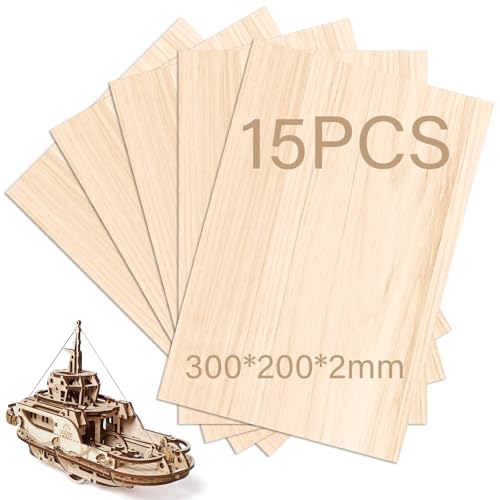 BLUESEABUY Sperrholzplatte 15 Stück 300 x 200 x 2 mm Holzplatten zum Basteln Lindenholz Geeignet für Lasergravur Heimwerkerarbeiten Flugzeugmodelle Wärmeübertragung BLUESEABUY Sperrholzplatte 15 Stück 300 x 200 x 2 mm Holzplatten zum Basteln Lindenholz Geeignet für Lasergravur Heimwerkerarbeiten Flugzeugmodelle Wärmeübertragung von BLUESEABUY