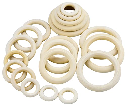 Holzring zum Basteln 20 Stk Natürliche Holzring Hölzern Makramee Ringe Holz Beißringe Kreis Unvollendete Naturholzringe für Basteln DIY Handwerk Ring Anhänger und Anschlussstück, 30/50/60/70mm Holzring zum Basteln 20 Stk Natürliche Holzring Hölzern Makramee Ringe Holz Beißringe Kreis Unvollendete Naturholzringe für Basteln DIY Handwerk Ring Anhänger und Anschlussstück, 30/50/60/70mm von BLUESEABUY