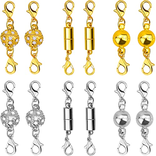Magnet Schmuck Verschlüsse 12Stk Magnetverschluss Kette 8mm Magnetische Karabinerverschlüsse für DIY, Armband, Halskette Schmuckherstellung - Silber, Gold Magnet Schmuck Verschlüsse 12Stk Magnetverschluss Kette 8mm Magnetische Karabinerverschlüsse für DIY, Armband, Halskette Schmuckherstellung - Silber, Gold von BLUESEABUY