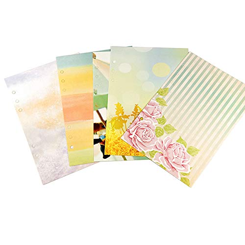 BLUGUL Coated Paper A6 Register, 6-Loch Registerblätter, für Notizbuch/Reisetagebuch Journal/Planer, 10pcs Rosa Blume A6 BLUGUL Coated Paper A6 Register, 6-Loch Registerblätter, für Notizbuch/Reisetagebuch Journal/Planer, 10pcs Rosa Blume A6 von BLUGUL