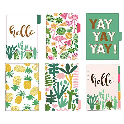 BLUGUL Gold Stamping A5 Register, 6-Loch Registerblätter, für Notizbuch/Reisetagebuch Journal/Planer, Plant 10pcs BLUGUL Gold Stamping A5 Register, 6-Loch Registerblätter, für Notizbuch/Reisetagebuch Journal/Planer, Plant 10pcs von BLUGUL