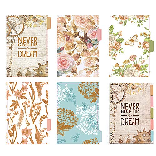 BLUGUL Gold Stamping A6 Register, 6-Loch Registerblätter, für Notizbuch/Reisetagebuch Journal/Planer, 10pcs Flower A6 BLUGUL Gold Stamping A6 Register, 6-Loch Registerblätter, für Notizbuch/Reisetagebuch Journal/Planer, 10pcs Flower A6 von BLUGUL