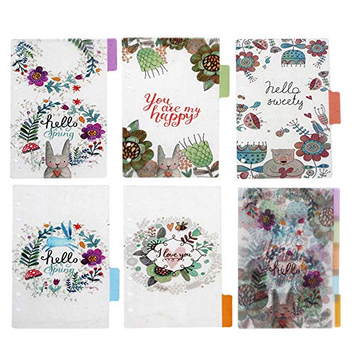 BLUGUL Transparent A5 Register, 6-Loch Registerblätter, für Notizbuch/Reisetagebuch Journal/Planer, Fairy Tale 10pcs von BLUGUL