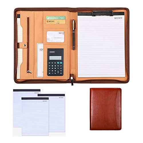 Schreibmappe A4 Konferenzmappe Dokumentenmappe Geschäfts Ordner Leder Businessmappe Messenger Bag Aktenmappe Organizer Für Damen Herren Mit 4 Stück Ersatz Notizblöcken 25 Blatt (Color : Brown, Size Schreibmappe A4 Konferenzmappe Dokumentenmappe Geschäfts Ordner Leder Businessmappe Messenger Bag Aktenmappe Organizer Für Damen Herren Mit 4 Stück Ersatz Notizblöcken 25 Blatt (Color : Brown, Size von BLUNOA