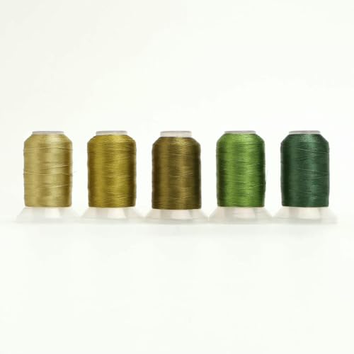 80 Farben Set Premium Polyester Stickgarn 500M (550Y)-5A Oliv von BLXHG