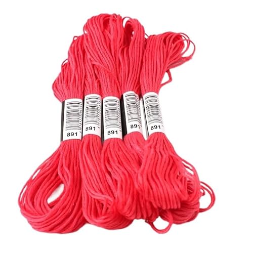 Stickgarn 10 Stück Kreuzstichgarn/Kreuzstich-Stickgarn/Benutzerdefinierte Garnfarben Stickgarn Set (Color : 891, Size : 6 Strands) von BLacOh