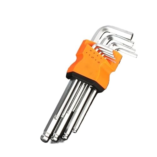 Werkzeug 8PCS/9PCS L Typ Doppel-Ende Hex Wrench Set Allen Schlüssel Hexagon Flache Ball Torx Stern Kopf Spanner Schlüssel Set Hand Werkzeuge SchraubenschlüSsel Set(Ball Head 9PCS L) von BLacOh
