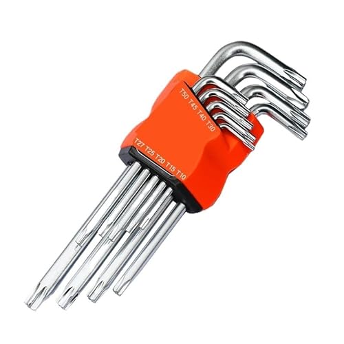 Werkzeug 8PCS/9PCS L Typ Doppel-Ende Hex Wrench Set Allen Schlüssel Hexagon Flache Ball Torx Stern Kopf Spanner Schlüssel Set Hand Werkzeuge SchraubenschlüSsel Set(Torx Head 9PCS L) von BLacOh