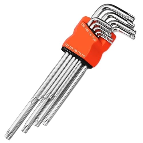 Werkzeug 8PCS/9PCS L Typ Doppel-Ende Hex Wrench Set Allen Schlüssel Hexagon Flache Ball Torx Stern Kopf Spanner Schlüssel Set Hand Werkzeuge SchraubenschlüSsel Set(Torx Head 9PCS XL) von BLacOh