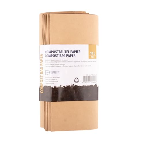 Papierkompostsack 10 L braun 10 Stück - BLiX, Kraftpapier Müllbeutel für Bioabfall, Praktisch und Robust, p&m-Design, 24x35 cm Papierkompostsack 10 L braun 10 Stück - BLiX, Kraftpapier Müllbeutel für Bioabfall, Praktisch und Robust, p&m-Design, 24x35 cm von BLiX