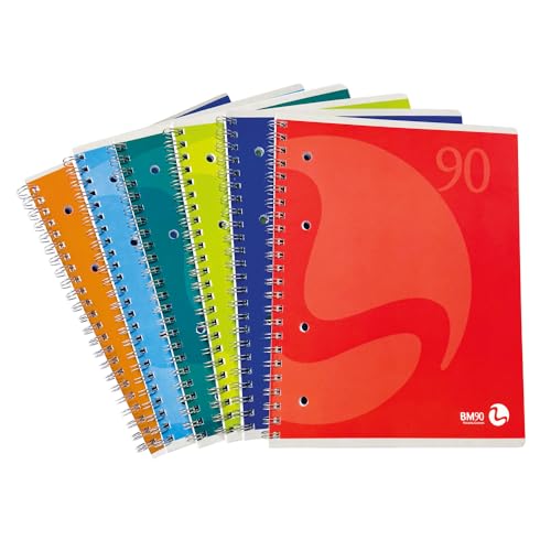 BM BeMore 0105339 Spiralblock Color 60 Fg, Spiralblock mit Löchern, A5, Lineatur 1R, liniert ohne Rand, Papier 90 g/m², verschiedene Farben, 5 Stück BM BeMore 0105339 Spiralblock Color 60 Fg, Spiralblock mit Löchern, A5, Lineatur 1R, liniert ohne Rand, Papier 90 g/m², verschiedene Farben, 5 Stück von BM BeMore