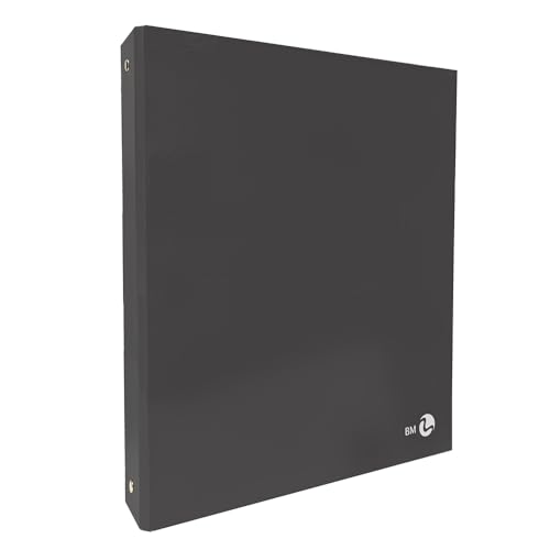 BM BeMore Aktenordner, dunkelgrau, 0123585 – Größe 21 cm x 32 cm – schwerer, glänzender laminierter Einband – Packung mit 5 Stück – Farbe Dunkelgrau von BM BeMore