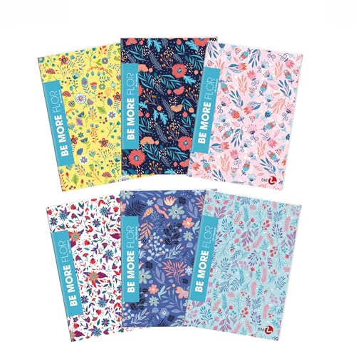 BM BeMore FLOR Maxi-Hefte A4 – Lineatur C – liniert mit Rand für 4. und 5. Klasse – 10 Stück – Blumenmuster mit Glitzer – 96 Seiten, 100 g Papier BM BeMore FLOR Maxi-Hefte A4 – Lineatur C – liniert mit Rand für 4. und 5. Klasse – 10 Stück – Blumenmuster mit Glitzer – 96 Seiten, 100 g Papier von BM BeMore