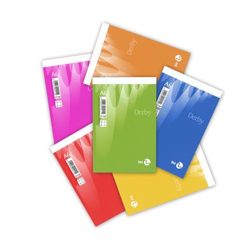 BM BeMore Notes Derby 0100011 Notizblock, A6, Lineatur 5 mm, kariert 5 mm, Papier 60 g/m², 10 Stück BM BeMore Notes Derby 0100011 Notizblock, A6, Lineatur 5 mm, kariert 5 mm, Papier 60 g/m², 10 Stück von BM BeMore