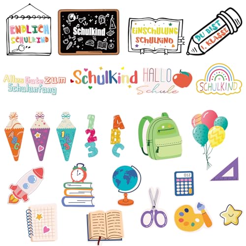 100 Stücke Sticker Einschulung Schulanfang Aufkleber Einschulung Selbstklebend Schulkind Aufkleber Für Mädchen Jungen Schultüte Aufkleber Geschenkidee Deko Scrapbook Album von BMGRKYQX