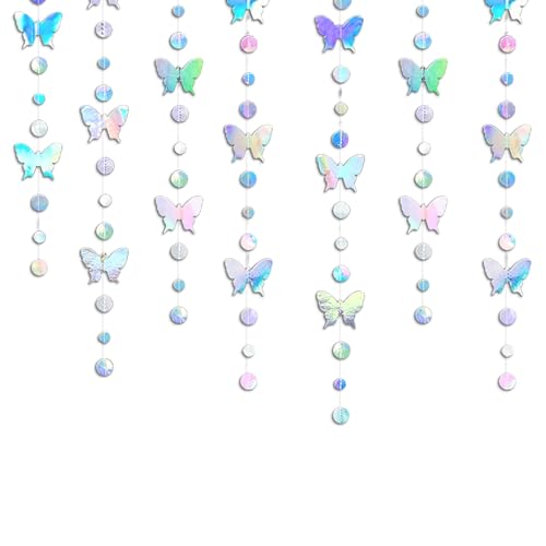 3 Stück BMYUK schillernde weiße Schmetterlingskreis Punkt Girlande Party Dekoration hängende glänzende Papiergirlande für Frühling Sommer Geburtstag Abschlussfeier Hochzeit Party Dekorationen 4 m 3 Stück BMYUK schillernde weiße Schmetterlingskreis Punkt Girlande Party Dekoration hängende glänzende Papiergirlande für Frühling Sommer Geburtstag Abschlussfeier Hochzeit Party Dekorationen 4 m von BMYUK