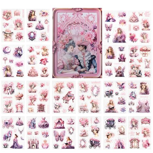 BMYUK Scrapbook Stickers PET Aesthetics Waterproof Vintage Barock Garden Girl Series 20 Pcs for Supplies Notes Diary DIY BMYUK Scrapbook Stickers PET Aesthetics Waterproof Vintage Barock Garden Girl Series 20 Pcs for Supplies Notes Diary DIY von BMYUK