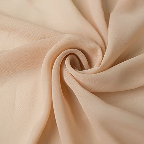 Chiffon stoff meterware Feste Farbe Durchscheinende Chiffon-stoff 150cm Breit Verkauft Meterware Für Rock Shirts Kleidung Handgemacht(Color:Nude Hautfarbe) von BNALU