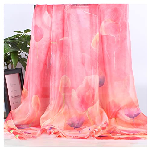 Chiffon stoff meterware Tinte Chinesische Stil Druckte Chiffon Stoff 150 Cm Breit Verkauft Meterware Für Rock Shirts Kleidung Handgemacht(Color:Dream Rot) von BNALU