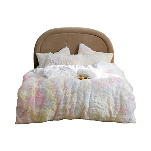 BNCXMO Ultraweiches Plüsch-Samt-Bettwäsche-Set, zottelig, warm, 4-teiliges Bettbezug-Set, gemütlicher, einfacher Stil, Winter-Bettwäsche-Set mit Reißverschluss, pflegeleicht - C King Good von BNCXMO