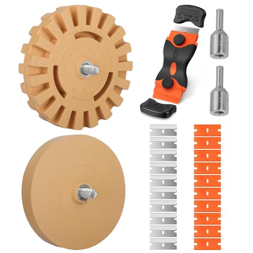 BNGXR 2 Stück Folienradierer Auto Gumm,(Ø100 mm & Ø88 mm)Aufkleber Radierer, Radierscheibe mit Adapter, Radiergummi Rad Tool Kit, zum Entfernen Klebstoffresten, Folien und Aufklebern für Auto Motorrad BNGXR 2 Stück Folienradierer Auto Gumm,(Ø100 mm & Ø88 mm)Aufkleber Radierer, Radierscheibe mit Adapter, Radiergummi Rad Tool Kit, zum Entfernen Klebstoffresten, Folien und Aufklebern für Auto Motorrad von BNGXR