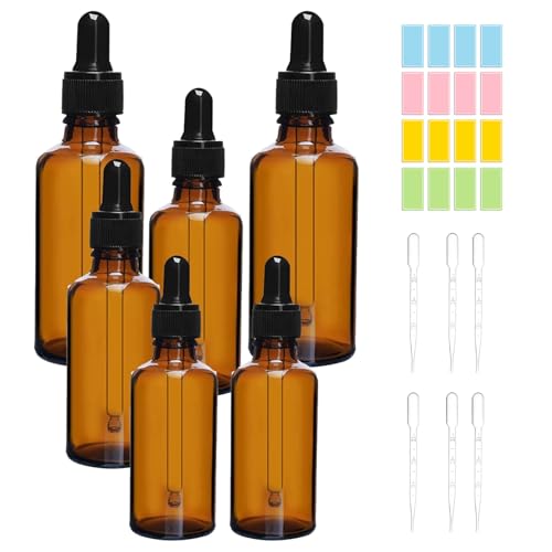4 Stück Pipettenflasche 10 ml, Apothekerflasche Braunglasflaschen, Pipettenflasche Glas, Pipettenflasche Braunglas, Glasflaschen für Ätherisches Öl, Parfümöle Aromatherapie (style 3) von BNOYONERAS