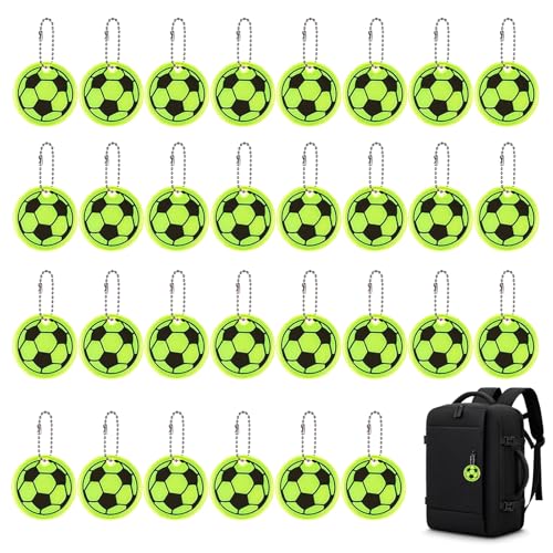 BNOYONERAS Fußball-Schlüsselanhänger für Jungen, Schlüsselanhänger für Kinder, Sicherheits-Reflektor-Anhänger für Taschen, Fußball-Partytütenfüller, Fußball-Schlüsselanhänger für Jungen, Kinder von BNOYONERAS