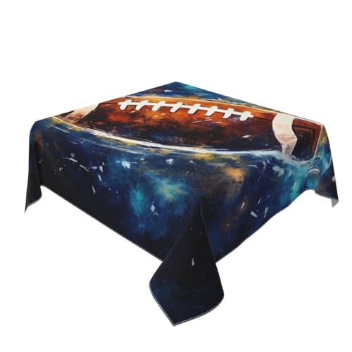 BNVSADC Quadratische Tischdecke mit Galaxie-Weltraum, American Football, bedruckt, 140 x 140 cm, knitterfreie Polyester-Tischdecke, dekorative Stoff-Tischdecken für Küche, Esstisch, Partys, Camping BNVSADC Quadratische Tischdecke mit Galaxie-Weltraum, American Football, bedruckt, 140 x 140 cm, knitterfreie Polyester-Tischdecke, dekorative Stoff-Tischdecken für Küche, Esstisch, Partys, Camping von BNVSADC