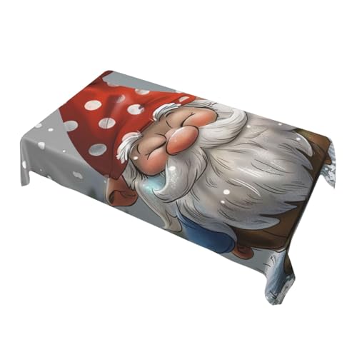 BNVSADC Rechteckige Tischdecke mit niedlichem Zwerg, bedruckt, 228 x 152 cm, wasserabweisendes Polyester, dekorative Stoff-Tischdecken für Küche, Esstisch, Partys, Camping BNVSADC Rechteckige Tischdecke mit niedlichem Zwerg, bedruckt, 228 x 152 cm, wasserabweisendes Polyester, dekorative Stoff-Tischdecken für Küche, Esstisch, Partys, Camping von BNVSADC