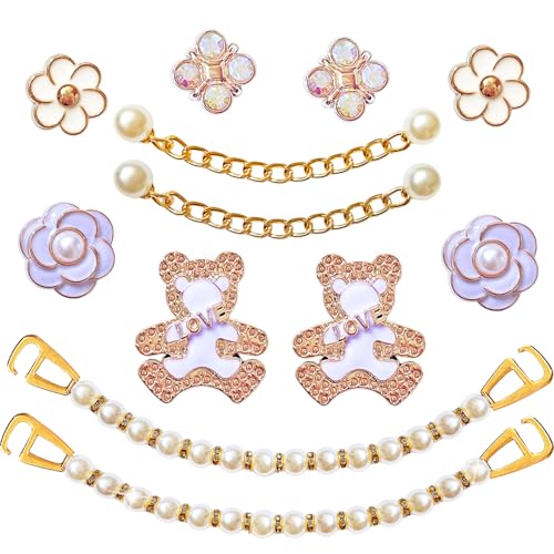 BOAJUNWU Glitzernde Schuhanhänger für Damen und Mädchen, goldfarbene Glitzer-Schuh-Anhänger für Clog, Diamant-Bling-Kette, niedlicher Designer-Schuh-Dekoration, Schmuck, Geburtstagsgeschenke BOAJUNWU Glitzernde Schuhanhänger für Damen und Mädchen, goldfarbene Glitzer-Schuh-Anhänger für Clog, Diamant-Bling-Kette, niedlicher Designer-Schuh-Dekoration, Schmuck, Geburtstagsgeschenke von BOAJUNWU