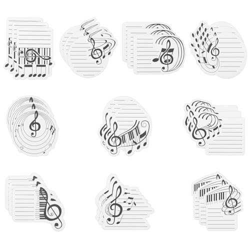 30 Stück Haftnotizen Musik Thema Klebezettel Sticky Notes Haftnotizblock Selbstklebende Haftnotizen Notizblock-Design für Schule Zuhause Büro von BOBASH