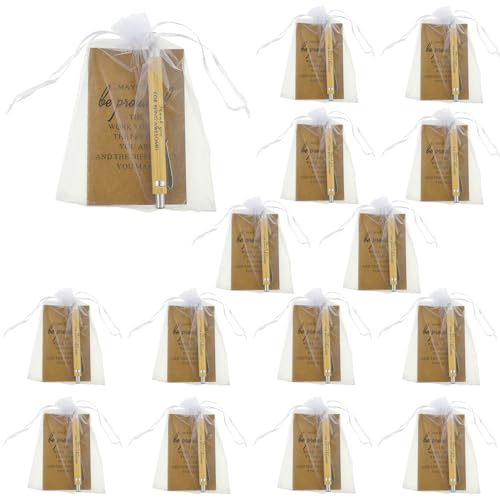 Holz Kugelschreiber Geschenke Set mit Notizbuch und Aufbewahrungstasche Druckkugelschreiber für Kollegen Dankeschön Geschenke Mitarbeiter Abschluss Lehrer Büro(A) von BOBASH