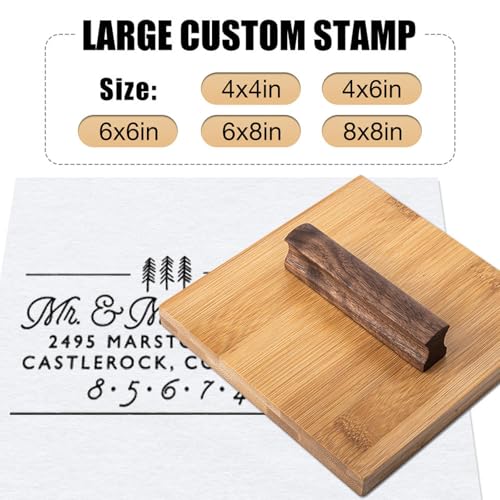 Großer benutzerdefinierter Holzstempel – Personalisierter Logo-Gummistempel für Business-Verpackungen, Taschen & Hochzeitssiegel – Öko-Holzblockstempel für Kraftpapier-Branding (100 x 100 mm) von BOBO BIRD