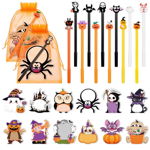 12 Sets Halloween-Haftnotizen und Stifte, seltsamer Sppoky, Haftnotizblock, Kürbis, Totenkopf, Geist, Spinne, Notizblöcke, Halloween-Tintenroller für Halloween, Geschenke, Partygeschenke, Schule 12 Sets Halloween-Haftnotizen und Stifte, seltsamer Sppoky, Haftnotizblock, Kürbis, Totenkopf, Geist, Spinne, Notizblöcke, Halloween-Tintenroller für Halloween, Geschenke, Partygeschenke, Schule von BOBOKA