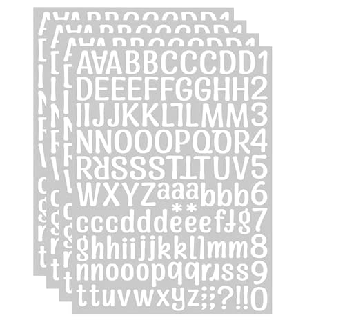 BOBOPACK 5 Blatt Buchstaben Aufkleber, Klebebuchstaben Wetterfest, Englische Buchstaben und Zahlen Kombination DIY Wasserdichte Sticker Buchstaben, Wasserbecher Computer Buchstaben zum Aufkleben von BOBOPACK