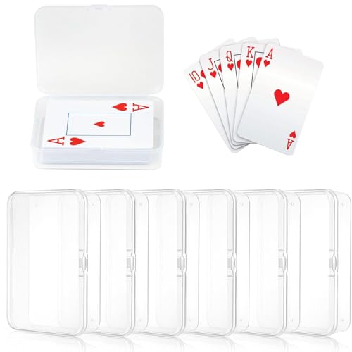 BOBOZHONG 6er Klare Spielkartenboxen (4,1x3x1 Zoll) – Stabile Plastik-Kartenbox Spielkarten Box für Spielkarten, Clear Plastikbox Visitenkarten,Poker, Sammelkarten, Bankkarten (Transparent) von BOBOZHONG