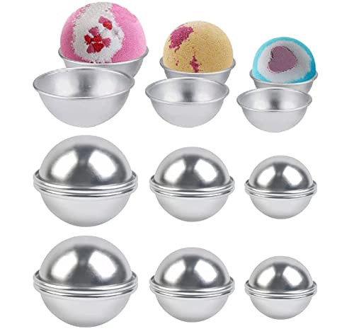 BOBOZHONG Badeformen,15 Stück Seifenform Bath Bomb Molds Badebombe Formen DIY Metall Handwerk Ball Badebombe Formen Badebombe Basteln Formen für DIY Handwerksbetriebe Machen Zubehör (3 Größen) von BOBOZHONG