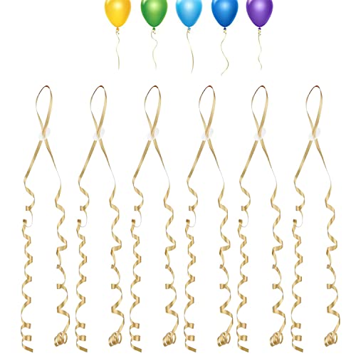 Ballonverschlüsse, 100 Stück Ballonband Ballonschnur Ballonverschlüsse mit Band Kräuselband für DIY Weihnachten Geburtstag Hochzeit Party Dekoration Normale Ballons Heliumballons Gold Ballonverschlüsse, 100 Stück Ballonband Ballonschnur Ballonverschlüsse mit Band Kräuselband für DIY Weihnachten Geburtstag Hochzeit Party Dekoration Normale Ballons Heliumballons Gold von BOBOZHONG