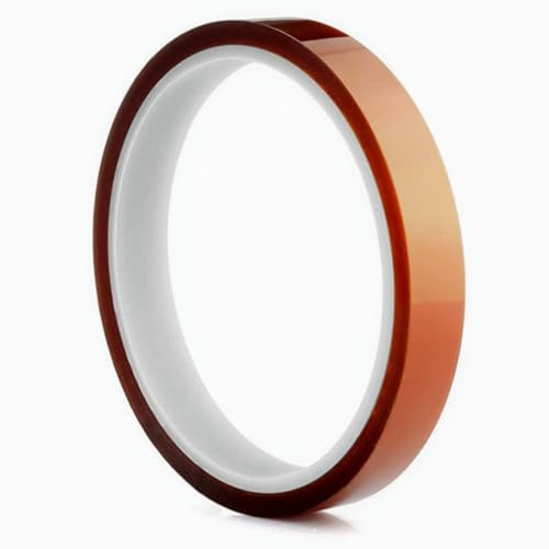 BOBOZHONG Hochtemperatur-Kapton Band Hitzebeständiges Klebeband 10mm x 33m (1 Rolle) - Hitzebeständig bis 300°C, für Löten, 3D-Drucker, Elektroisolierung, Maskieren - Silikonkleber, Rückstandsfrei von BOBOZHONG