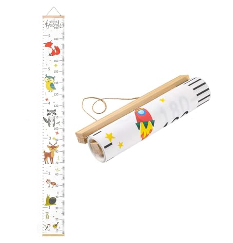 BOBOZHONG Messlatte für Kinder,Höhenlineal zum Aufhängen,Messlatte für Kinder für Baby Kleinkinderzimmer,Kinder Wachstumstabelle für Mädchen Junge Schlafzimmer Kinderzimmer(200cm *20cm) von BOBOZHONG