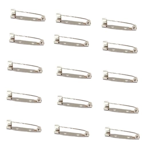 BOBOZHONG Brosche-Pins,100 Stück Brooch Pins for DIY Crafts,Safety Pins Broschennadeln,Bar Pins Brosche Sperren,Sichere Verschlussspange für Schmuck Handwerk und Handarbeiten,Sicherheitsnadeln(25mm) von BOBOZHONG