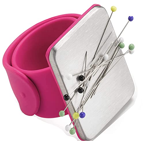 LiFangSotre Magnetic Wrist Strap Red,Magnetisches Silikon-Armband,1PCS Armnadelkissen magnetisch, quadratisches mit Silikon-Armband- Magnetisch Nadelkissen Armband, für DIY-Stickerei-Haarspangen von BOBOZHONG