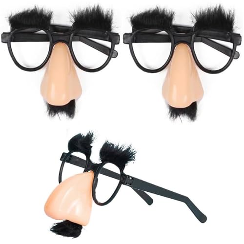 Lustige Brillen für Augenbrauen, Verkleidungsbrille, lustige Brille mit großer Nase, Augenbraue, Schnurrbart, Streichwerkzeug, Halloween, große Nase, Geburtstagsparty, Cosplay-Requisiten, 3 Stück Lustige Brillen für Augenbrauen, Verkleidungsbrille, lustige Brille mit großer Nase, Augenbraue, Schnurrbart, Streichwerkzeug, Halloween, große Nase, Geburtstagsparty, Cosplay-Requisiten, 3 Stück von BOBOZHONG
