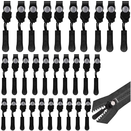 Reissverschluss Zipper,30 Stück Schwarz Fix Zip Puller,3 Größen Reißverschluss Reparatur Set Fix, Reißverschluss Ersatz Zipper für Jacke Gepäck Rucksäcke Reisen Praktische Zubehör Ersatz Reissverschluss Zipper,30 Stück Schwarz Fix Zip Puller,3 Größen Reißverschluss Reparatur Set Fix, Reißverschluss Ersatz Zipper für Jacke Gepäck Rucksäcke Reisen Praktische Zubehör Ersatz von BOBOZHONG