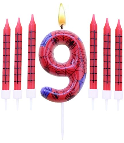 Geburtstagskerzen Set,Geburtstag Zahl Kerzen 9 mit 6Pc Lange Kerzen,Geburtstagskerzen für Kuchen für Mädchen Jungen Frauen Geburtstagsparty Dekorationen Geburtstagskerzen Set,Geburtstag Zahl Kerzen 9 mit 6Pc Lange Kerzen,Geburtstagskerzen für Kuchen für Mädchen Jungen Frauen Geburtstagsparty Dekorationen von BOBOZHONG