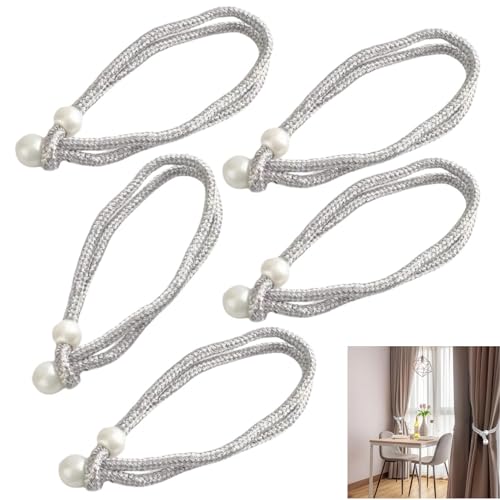 BOBOZHONG Vorhang Raffhalter, 5 Stück, 44 cm, Perle, Silber BOBOZHONG Vorhang Raffhalter, 5 Stück, 44 cm, Perle, Silber von BOBOZHONG