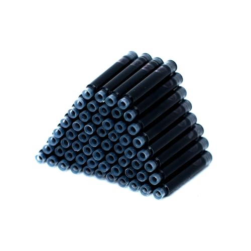 Bociyer Füllfederhalter-Tintenpatronen, internationale Standard-Tintenpatrone, 2,6 mm Bohrungsdurchmesser, schwarze Tinte, 60 Stück Bociyer Füllfederhalter-Tintenpatronen, internationale Standard-Tintenpatrone, 2,6 mm Bohrungsdurchmesser, schwarze Tinte, 60 Stück von BOCIYER