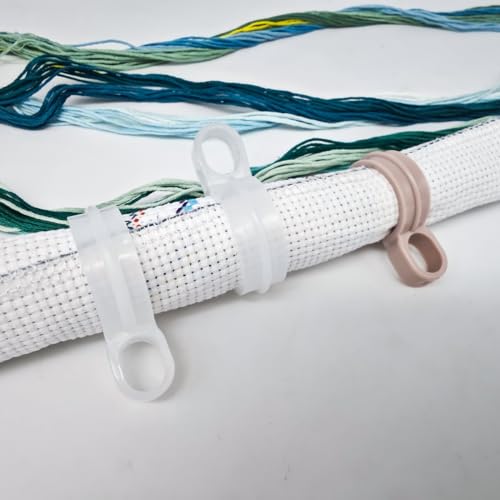 15 x Kreuzstich-Rollen-Stoffhalter – Stickerei-Stoff-Clip, farbige Näharbeiten, Zubehör, 3 Größen 15 x Kreuzstich-Rollen-Stoffhalter – Stickerei-Stoff-Clip, farbige Näharbeiten, Zubehör, 3 Größen von BODHIS