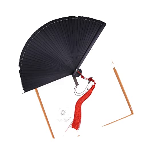 BODHIS Craft Faltfächer Faltfächer Klassischer Hanfu Damen Handfächer Tragbar (A) von BODHIS